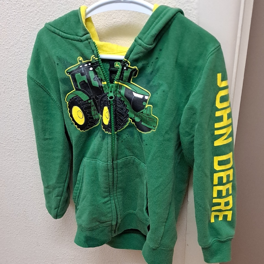 John Deere Green and Yellow Kids Zip-Up Hoodie